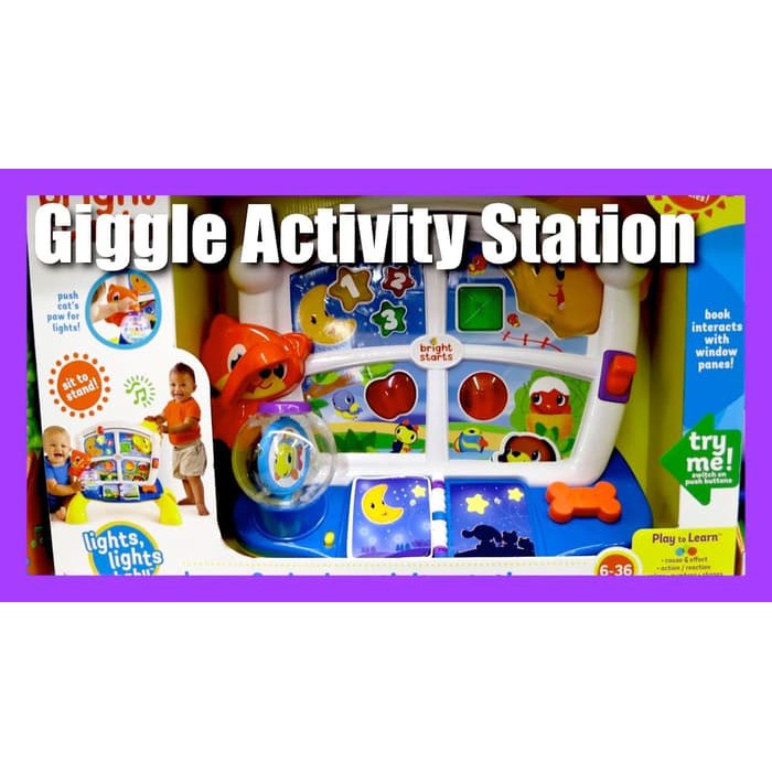 bright starts lights baby learn and giggle activity station