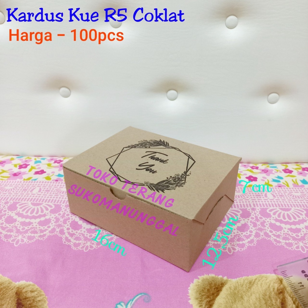 

Kardus coklat R5 16cm x 12.5cm x 7cm kardus jajan kue coklat motif