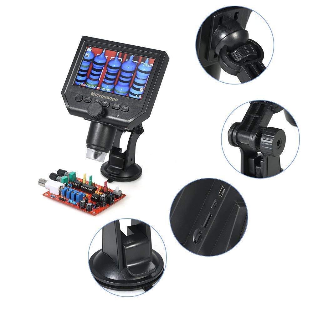 Andonstar Mikroskop Digital 3.6MP 600X dengan Monitor &amp; Suction Cup Stand - G600 - Black