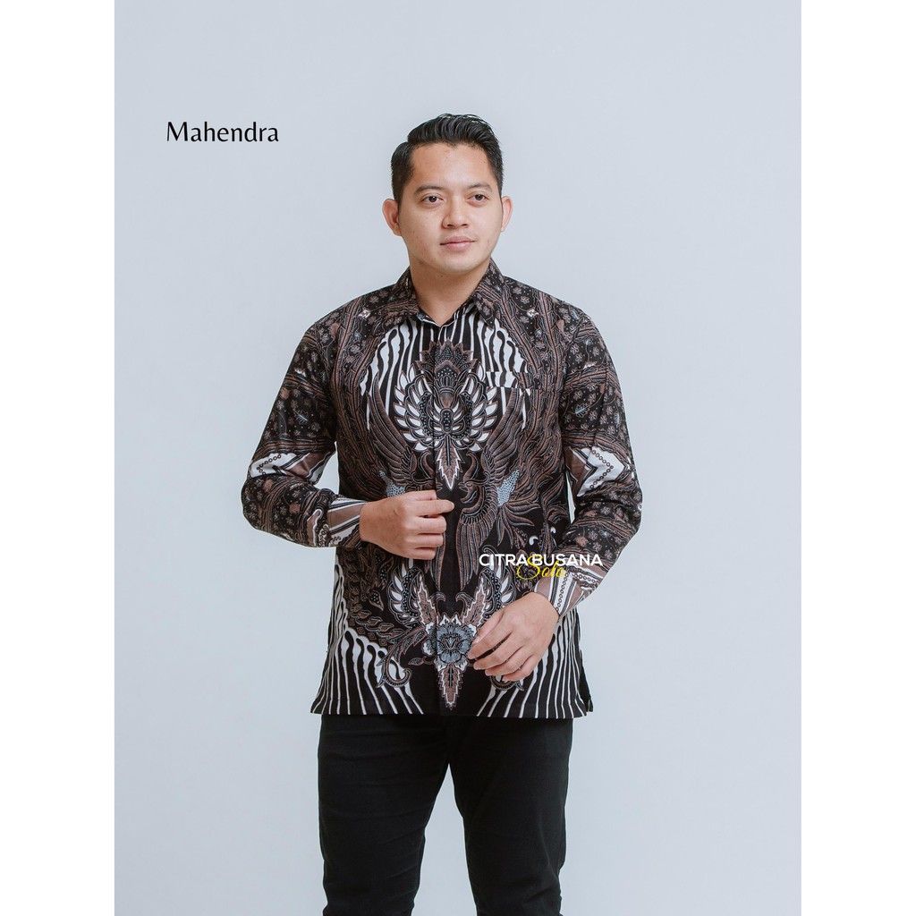 MAHENDRA Kemeja Batik Pria Full Furing Bahan Katun Sragenan