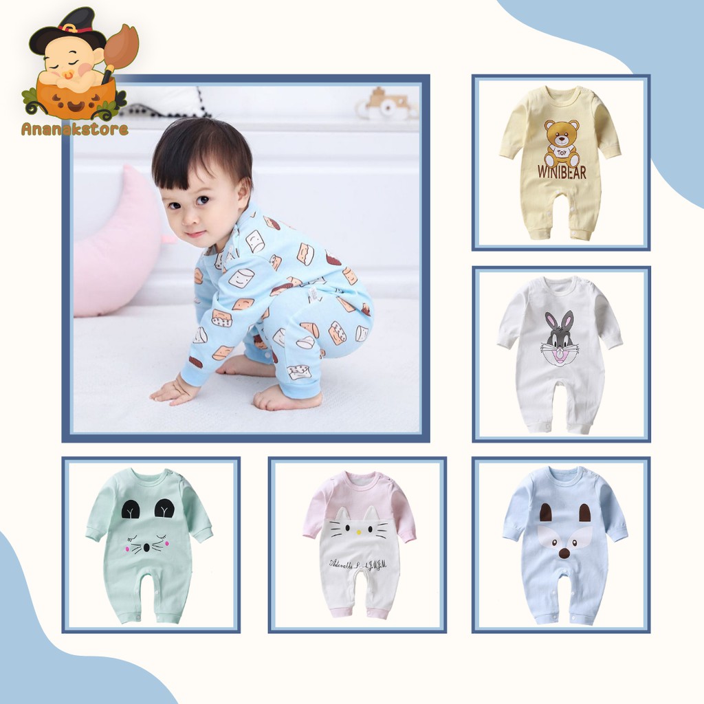 Jumper bayi Motif / Romper bayi Jumper panjang / Jumper bayi karakter lucu / Baju kodok bayi