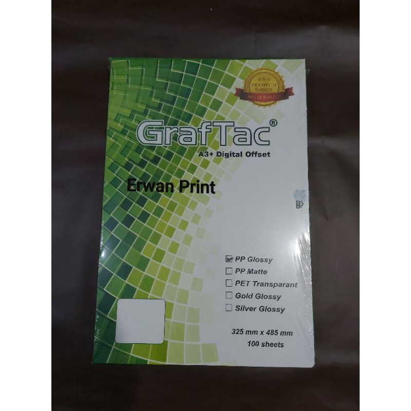 

STICKER VINYL LASER A3+ GRAFTAC PUTIH GLOSSY (ISI 100)