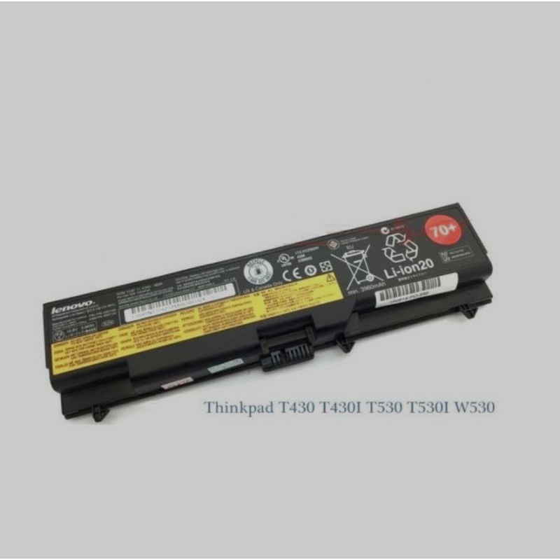 Baterai Laptop Lenovo Thinkpad T430 T430i T530 T530i W530 W530i L530 L430 T520 70+ ORIGINAL