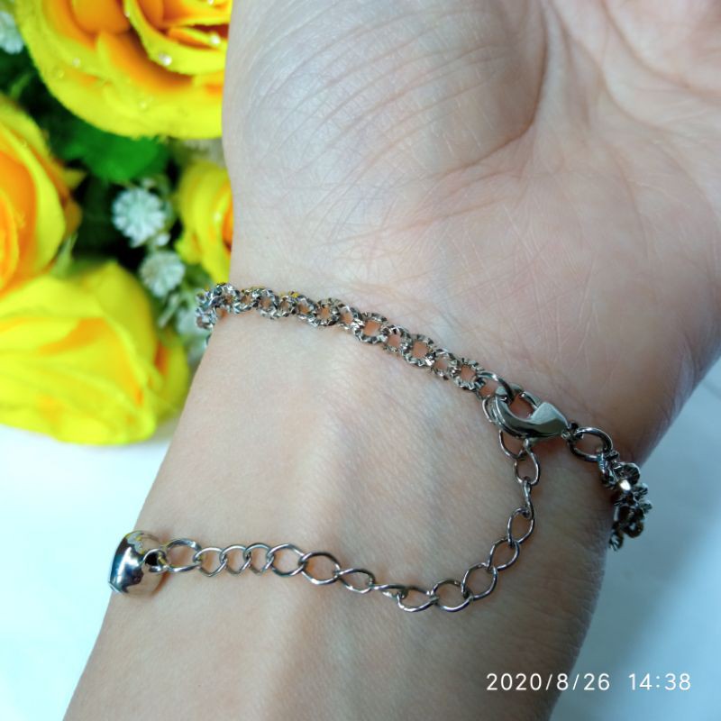 Gelang Nori Silver xuping rhodium lapis emas/ Gelang rantai tangan dewasa terlaris