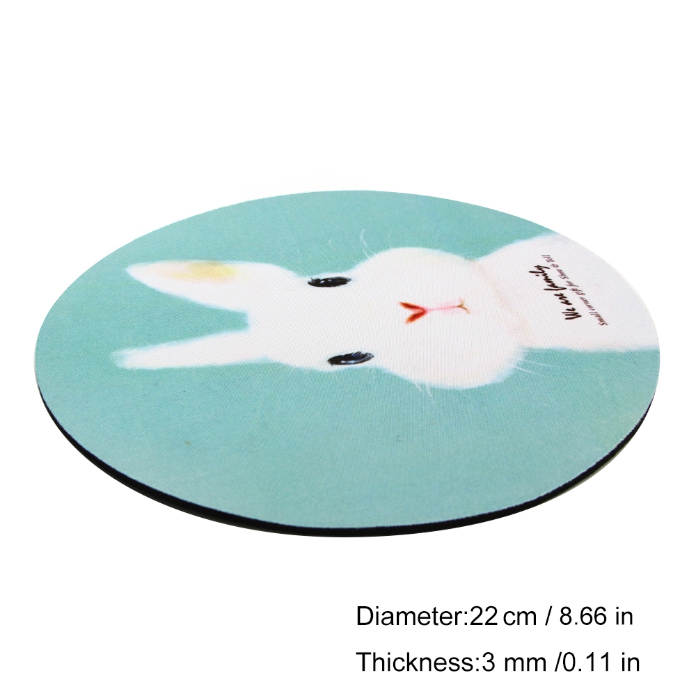 Round Rubber Anti-slip Office Mice Pad Cartoon Animal figure Mouse Pad 20X20cm