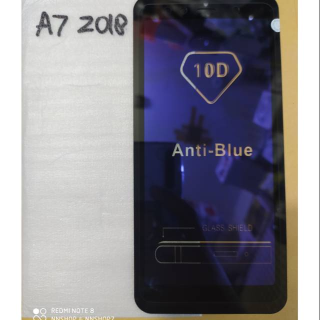 Tempered Glass Anti Bluelight Anti Radiasi Samsung A7 2018 Full Layar