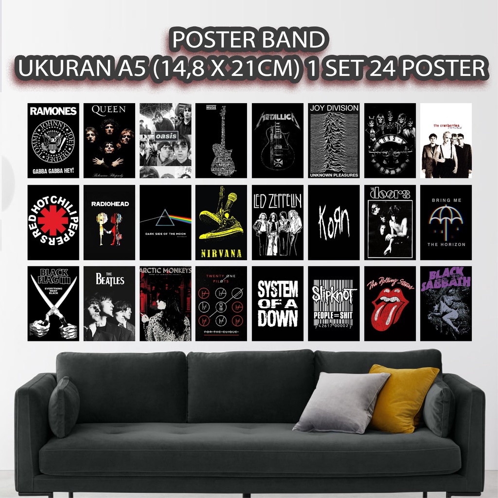 [24 POSTER] COD // POSTER AESTHETIC MURAH // POSTER DINDING KAMAR AESTETIK COWOK CEWEK // POSTER BAND MUSIK // POSTER WALL DECOR PURPLE POSTER / BLACK WHITE / MANGA-1