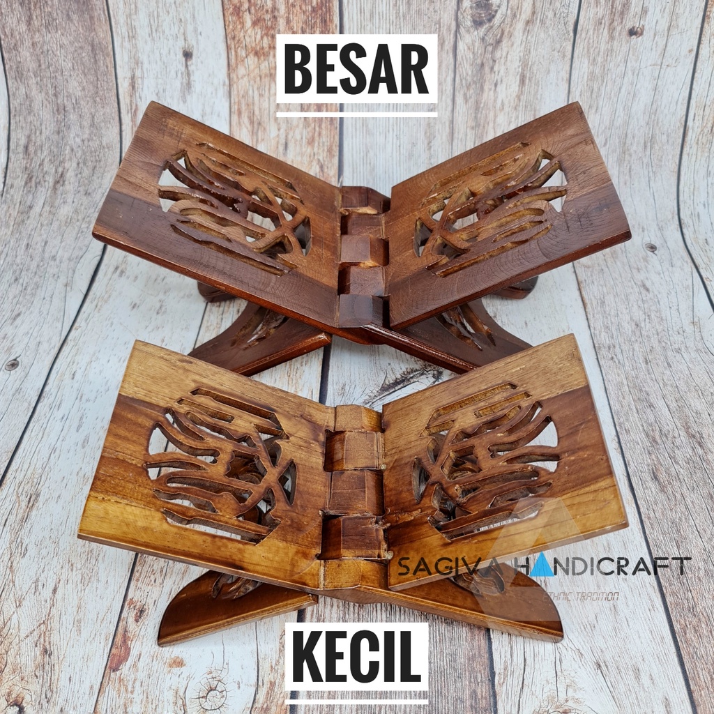 Rekal Al Quran Kayu Jati Ukiran Pahat