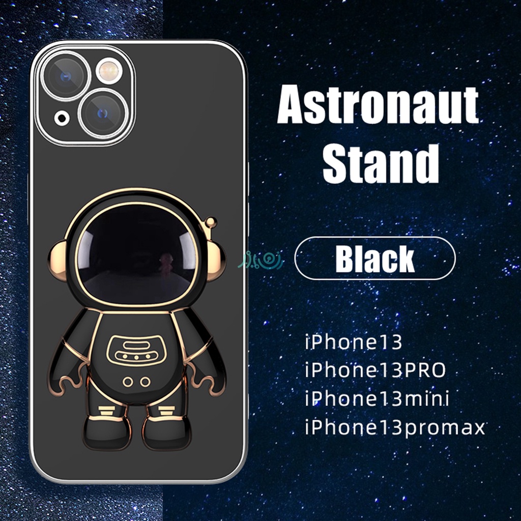 Soft Case Pelindung Lensa Desain Astronot 3D Untuk iPhone 13 12 11 Pro Max XS Max XR X 6 6s + 7 + 8 Plus SE 2020