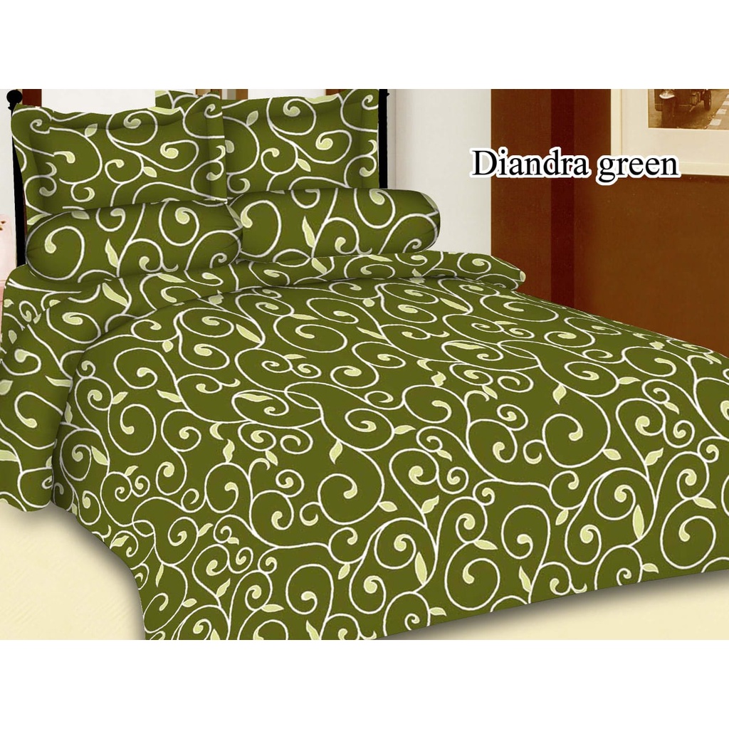 SPREI MOTIF DIANDRA GREEN MOTIF BUNGA UKURAN 180X200 NO.1 UKURAN 160X200 NO.2