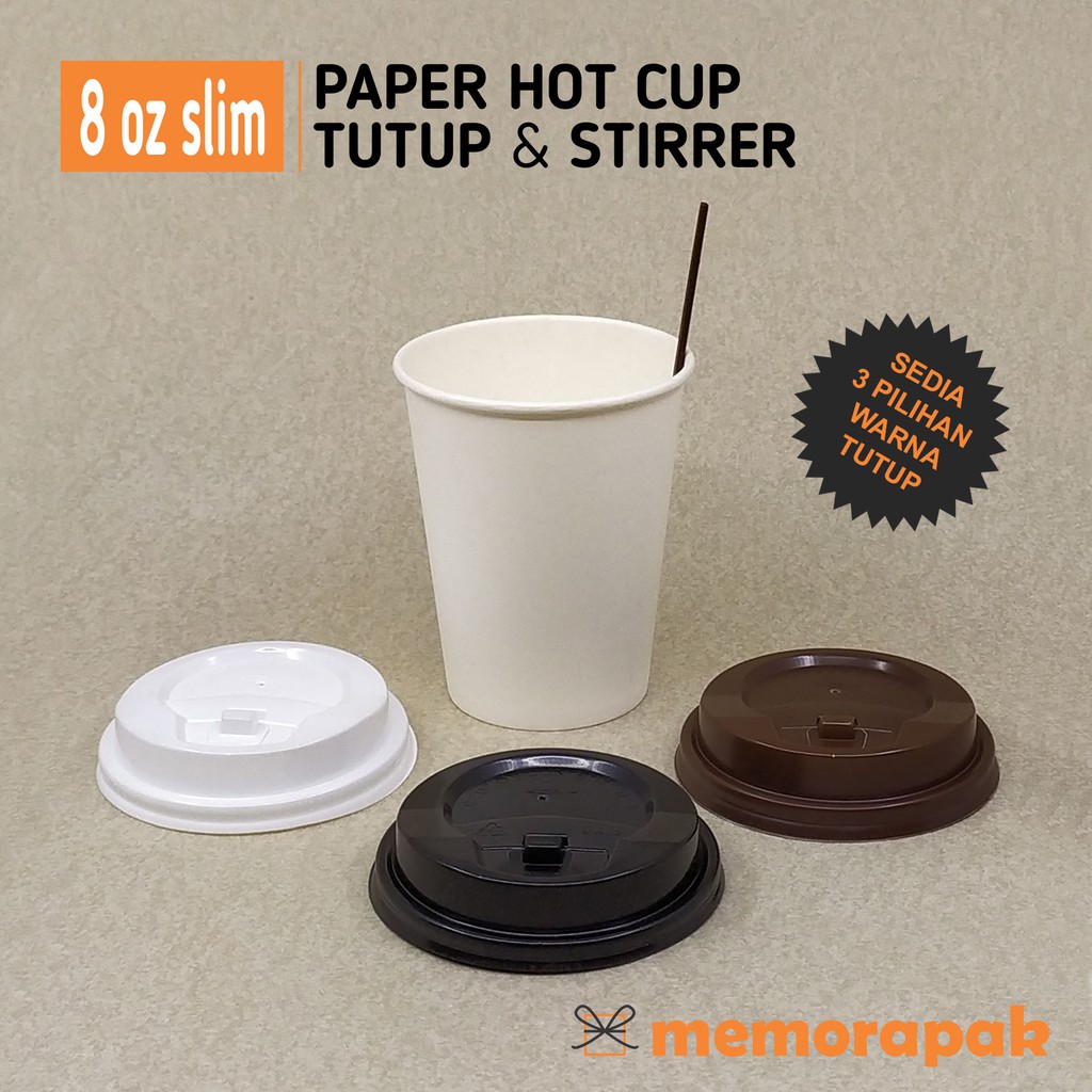 Jual Paper Cup Oz Slim Hot Cup Gelas Kertas Ml Tutup