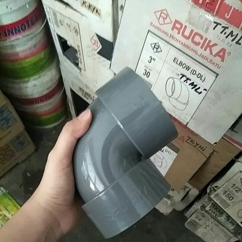 Elbow PVC Rucika D 3" 4" Aero Elbow Putih