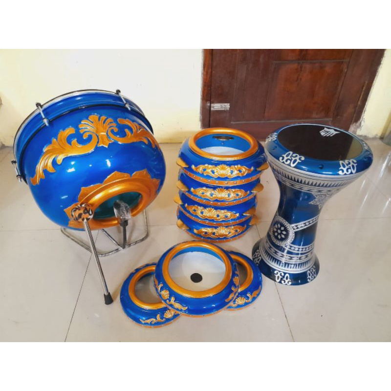 REBANA HADROH UKIR JEPARA KAYU MAHONI+LOGO/NAMA MAJELIS