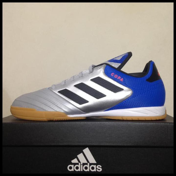 Terlaris Sepatu Futsal Adidas Copa Tango 18.3 In Silver Blue Db2452 Original