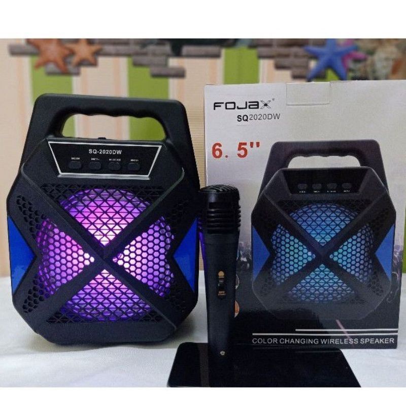 TERMURAH SPEAKER BLUETOOTH KARAOKE SQ-2020DW 6.5 INCHI FREE MIC KABEL SPEAKER