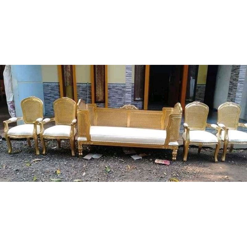 set kursi pelaminan / kursi rotan / kursi pengantin / kursi doyok / kursi pelaminan rotan