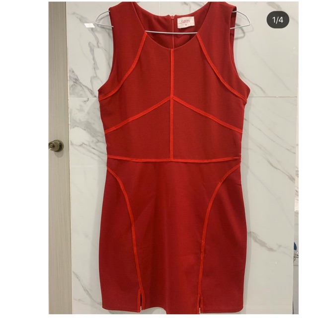 PRELOVED DRESS PESTA MERAH IMLEK CHEONGSAM QIPAO WANITA