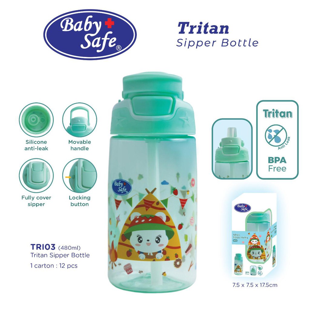 Baby Safe Tritan Sipper Bottle Tosca 480ml TRI03