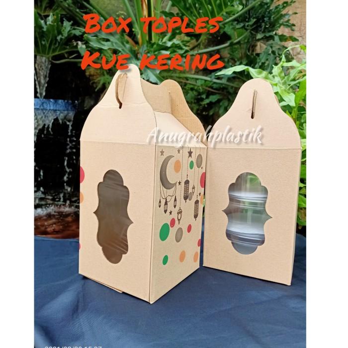 Box Toples Kue Kering/ Kotak Parcel Isi 3 Toples 500 Gram Perpack