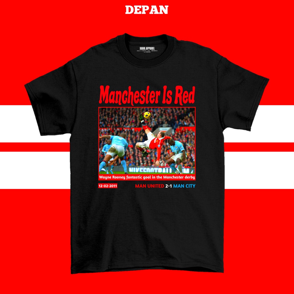 Tshirt Kaos manchester United Wayne Rooney goal - Hitam