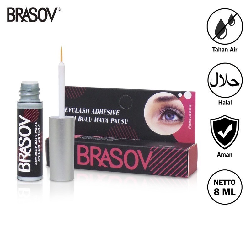 BRASOV Lem Bulu Mata Palsu Tahan Air &amp; Tahan Lama 8ML