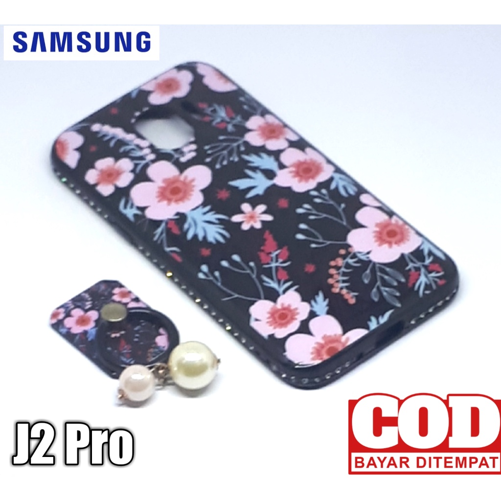 case motif bunga free ringstand cantik samsung j2 pro softcase hp silikon hp cover hp casing hp motif cantik