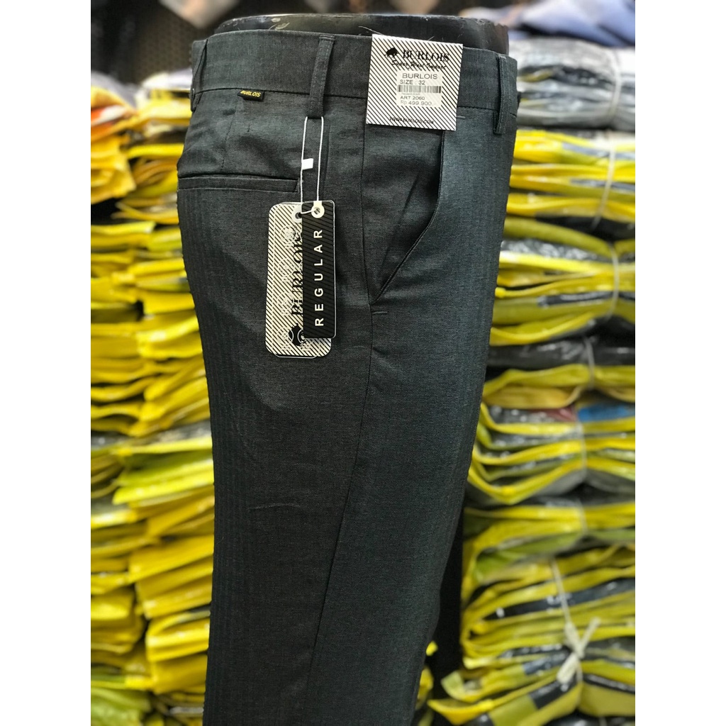 celana kantor / celana jas pria mengkilap import burlois warna abu