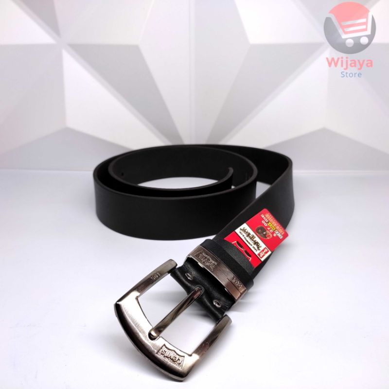 LEVI'S 501 Ikat Pinggang Kulit Asli Premium - Levis Since Original Sabuk Pria dengan Gesper Pendeng [D005]