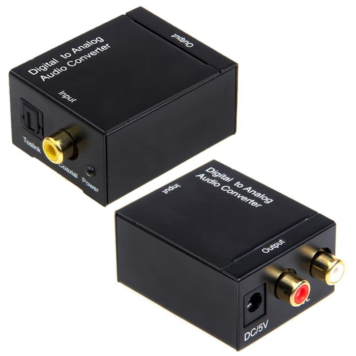 Digital to Analog Audio Converter Toslink Optical Coaxial to RCA untuk LED TV  Bluray Plus Kable