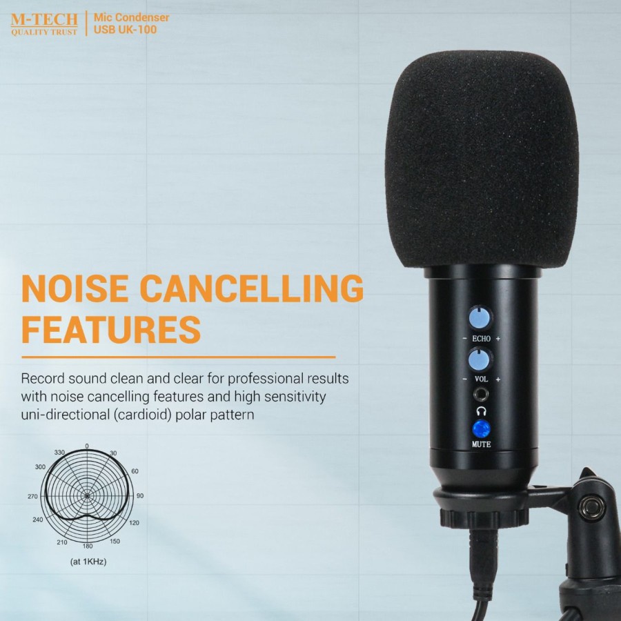 Mic Condenser USB M-tech UK-100 STREAMING