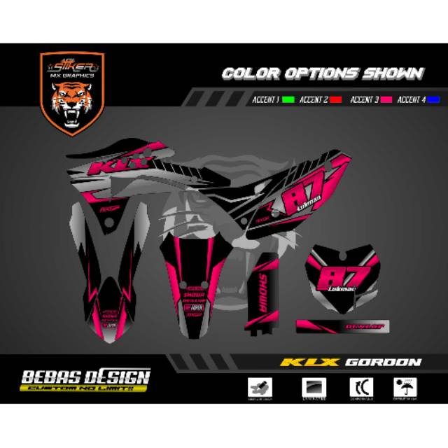 DECAL KLX GORDON PINK