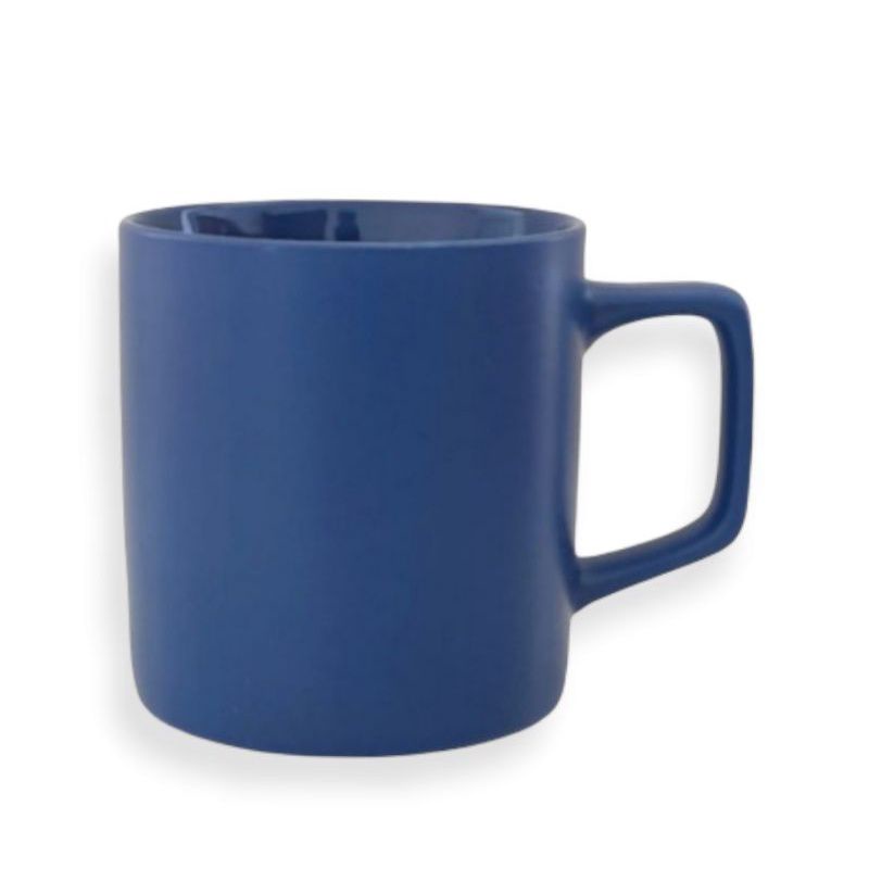 mug keramik biru doff/mug keramik porcelain/mug keramik