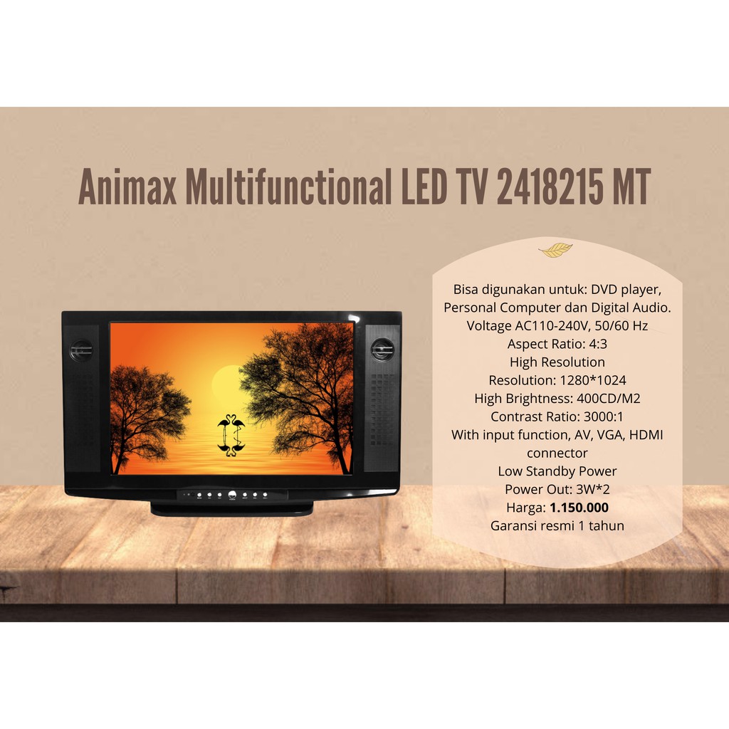 Animax Multifunctional 20,1 inch LED TV (TV, Monitor, DVD Player)