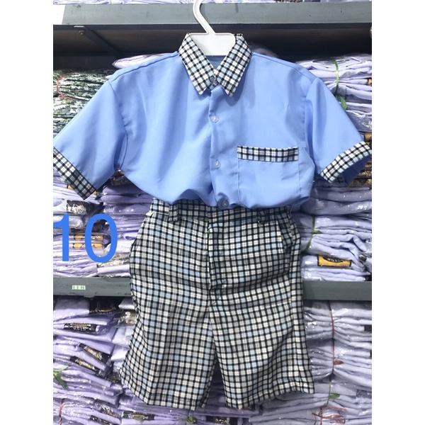 SERAGAM BAJU KOMBINASI KOTAK TK BIRU MUDA