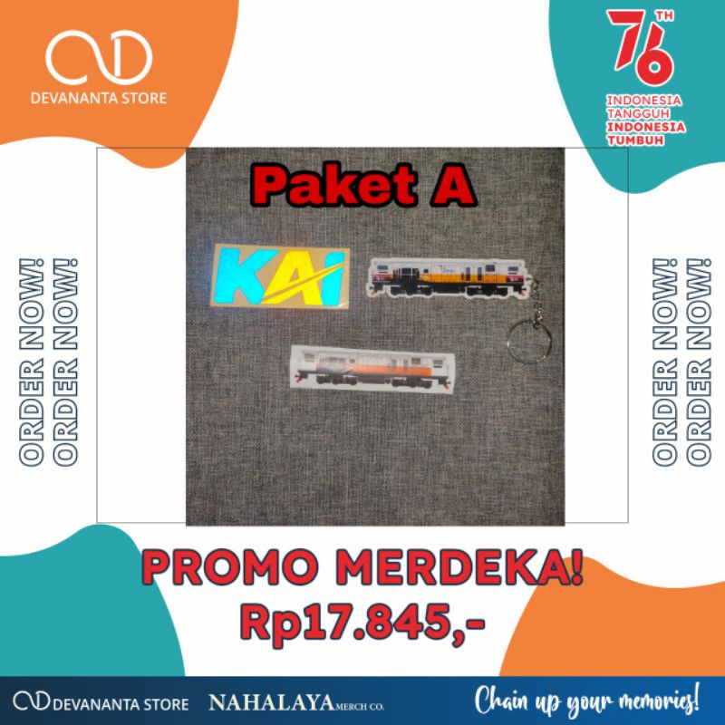 Paket Promo Kereta Lokomotif CC206 livery Kemerdekaan