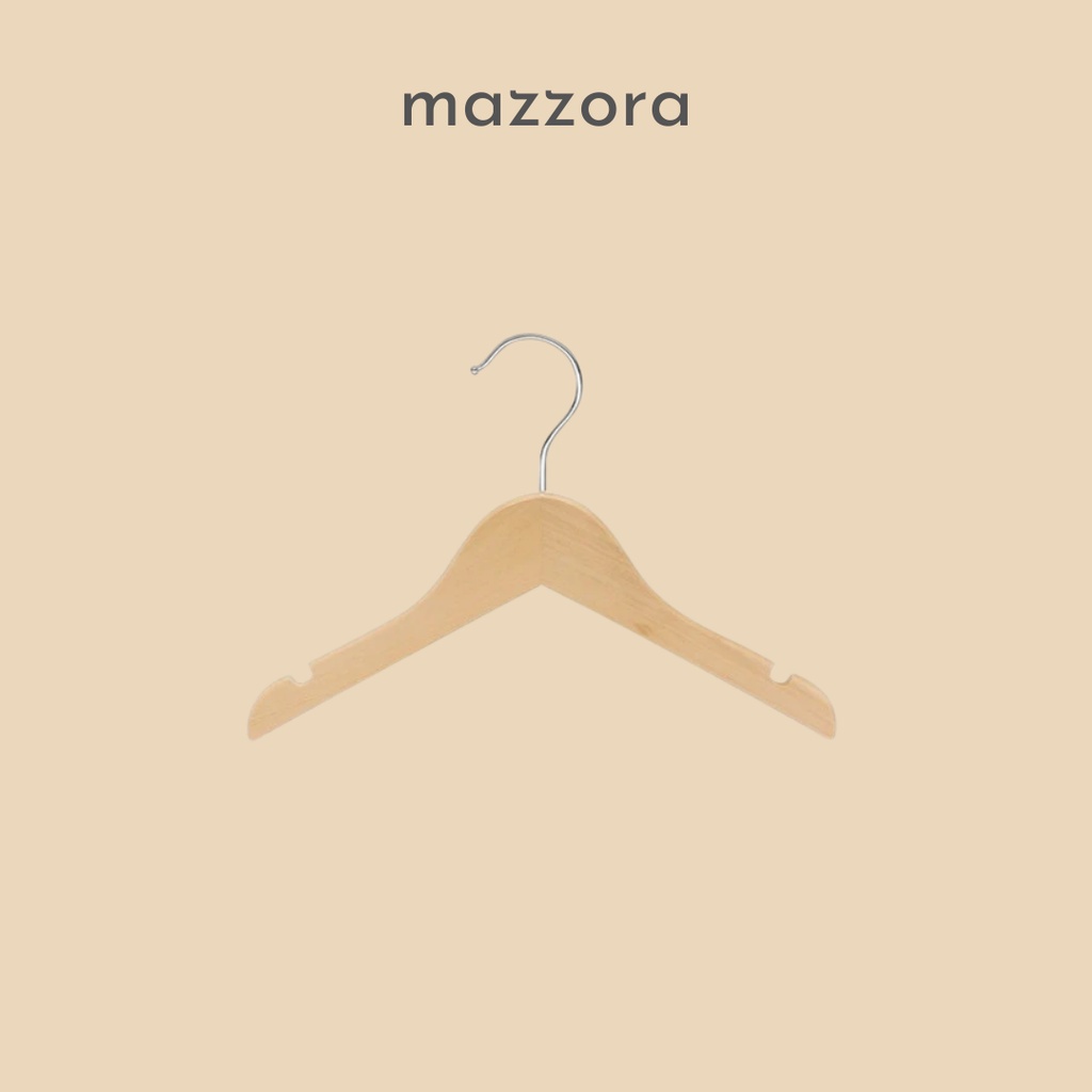 [Per Pcs] Hanger Kayu Natural Anak / Wooden Hanger Aesthetic / Gantungan Pakaian Baju Celana Estetik