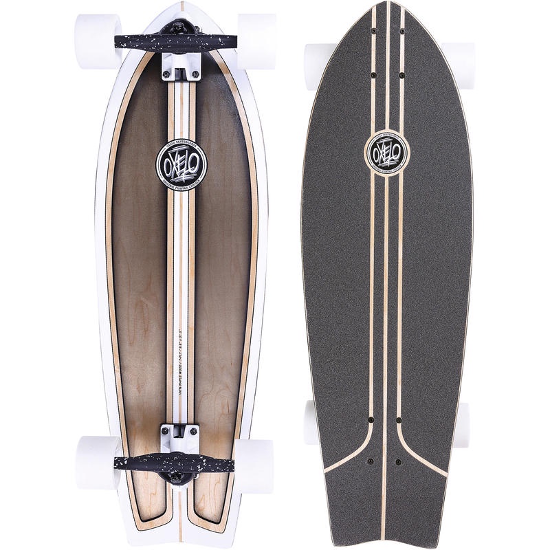 OXELO Fish Model Klasik Surf Longboard Fullset Deck Kayu Truck Aluminium