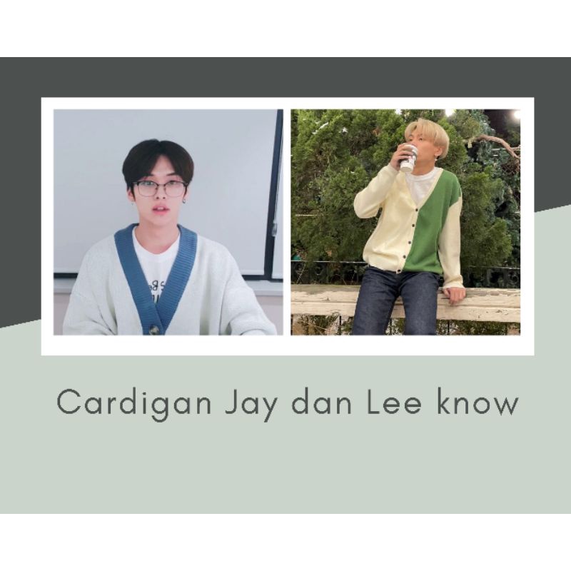 Flash Sale Cardigan lee know dan jay / Kpop / Korea / Bahan adem / Rajut / Ready stock