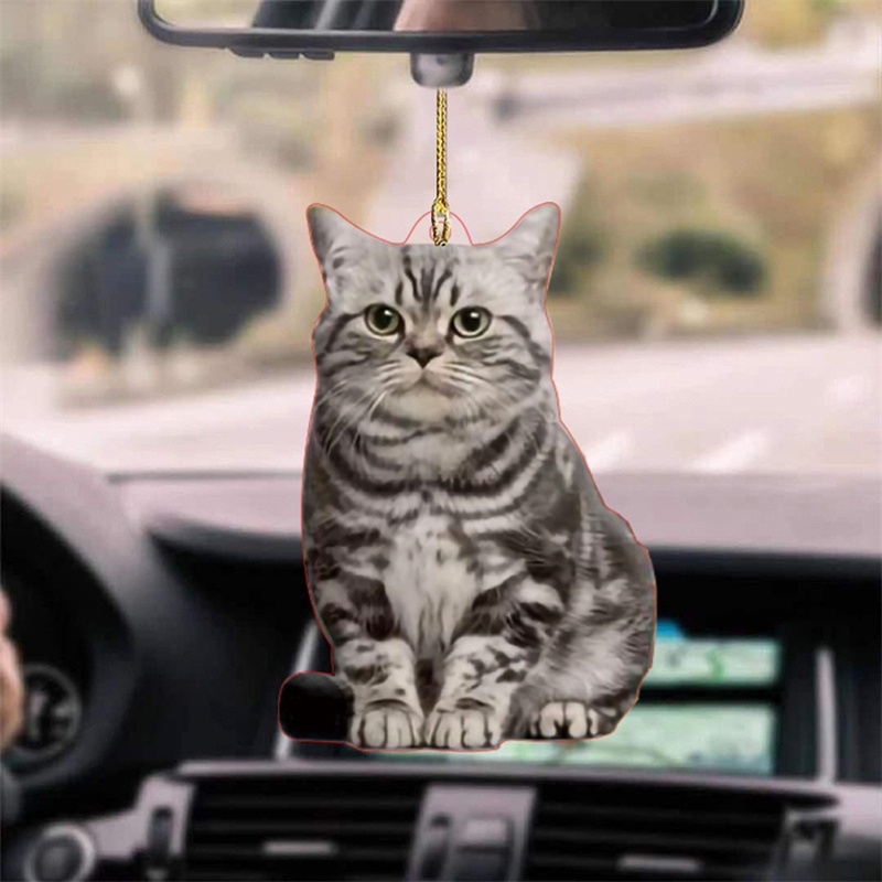 Tk Ornamen Gantung Model Kucing Bahan Akrilik Untuk Dekorasi Interior Mobil