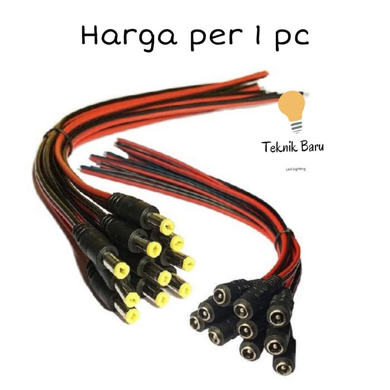 KABEL BUNTUNG DC JACK MALE COWOK / FEMALE CEWEK LED STRIP CCTV DVR 12V