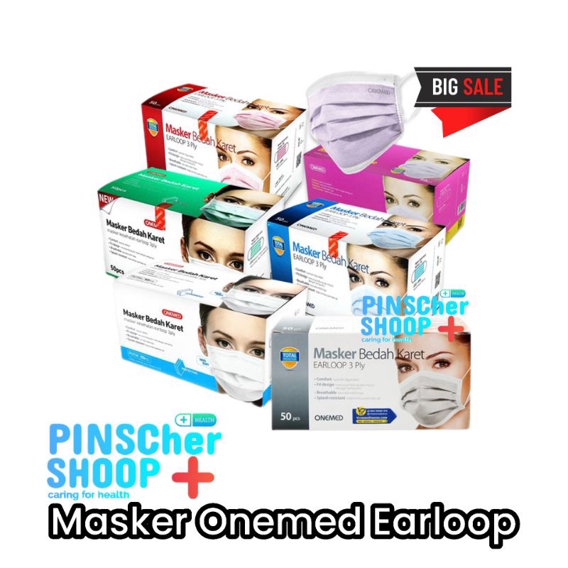 MASKER CANTOL EARLOOP MASKER ONEMED MEDIS 3PLY ISI 50 PCS / BOX