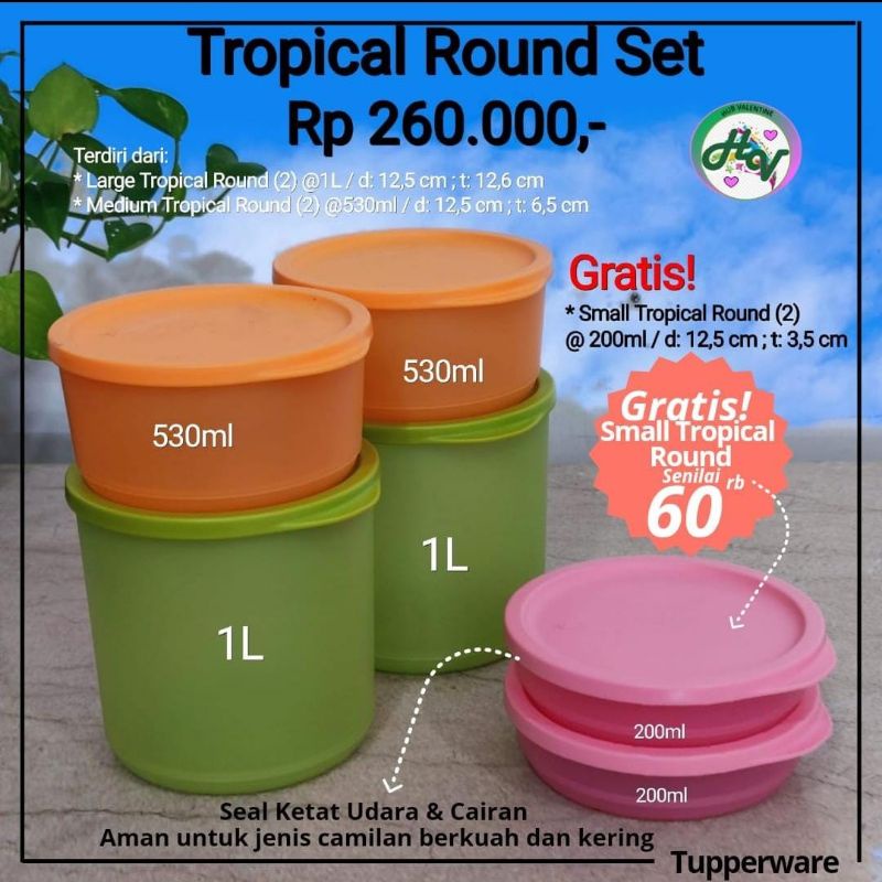 toples tropical round set free isi 6pcs/topical round set/toples tropical