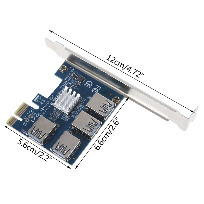 Btsg PCI-E 1X Ke Kartu Riser 4X Eksternal USB 3.0 Adapter Card Untuk Komputer Desktop