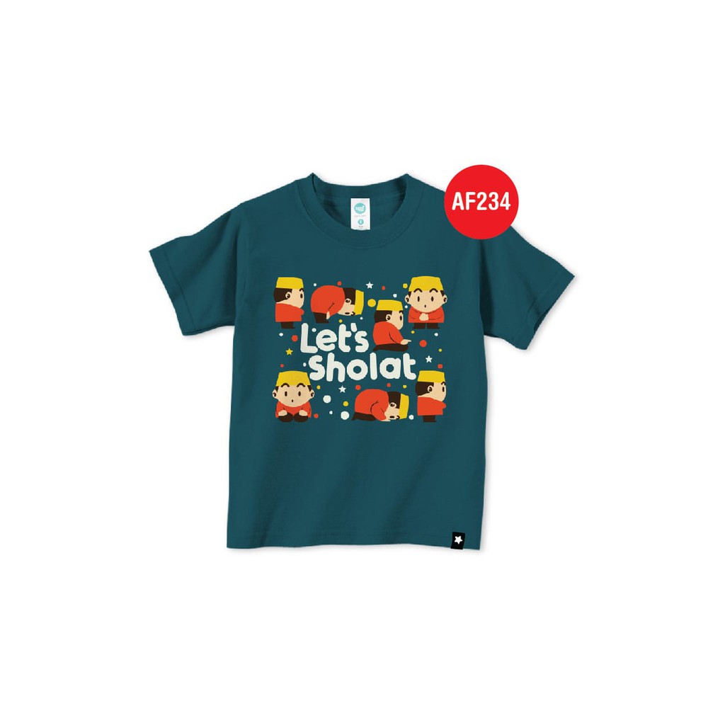 Kaos Afrakids AF234 &quot;Lets Sholat&quot; Lengan Pendek