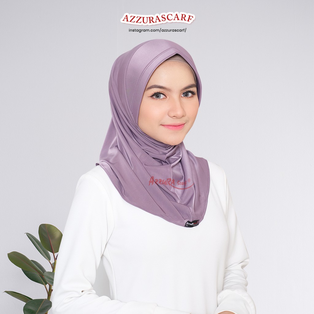 PROMO Hijab Sport Garis Dua Azzura Scarf ORIGINAL Bergo Sport Hijab Olahraga Instan 2025