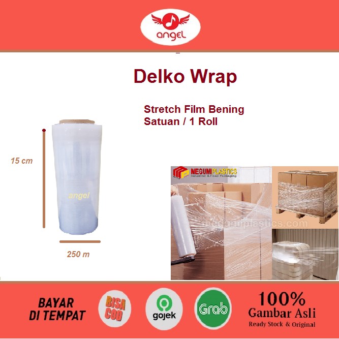 Stretch Film Bening 15cm/50cm X 250m Plastik Wrapping 1 Roll - Delkowrap