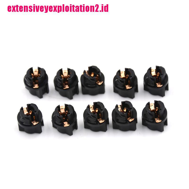 &lt; E2id &amp; &gt; 10Pcs T5 Soket Twist Lock Untuk Lampu Bohlam Dashboard Mobil