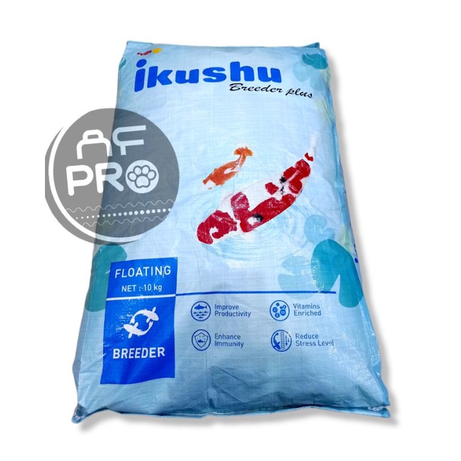 Makanan pellet ikan koi koki IKUSHU BREEDER PLUS SIZE 2,5,8 MM 10KG