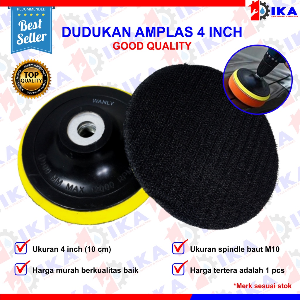 Tatakan Amplas Bulat Velcro Ampelas Gerinda Tangan Polishing Pad Rubber 4 Inch