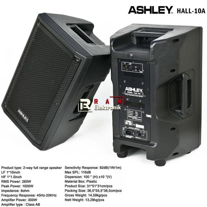 Speaker Aktif Ashley 10 Inch Hall 10A Original Harga 1 Unit / 1Pcs - Hitam Ppr8Cfio3N